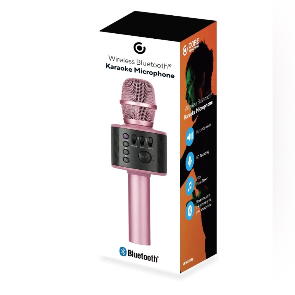 Core Innovations Wireless Bluetooth Karaoke Microphone w/Built-in Speakers NEW!!